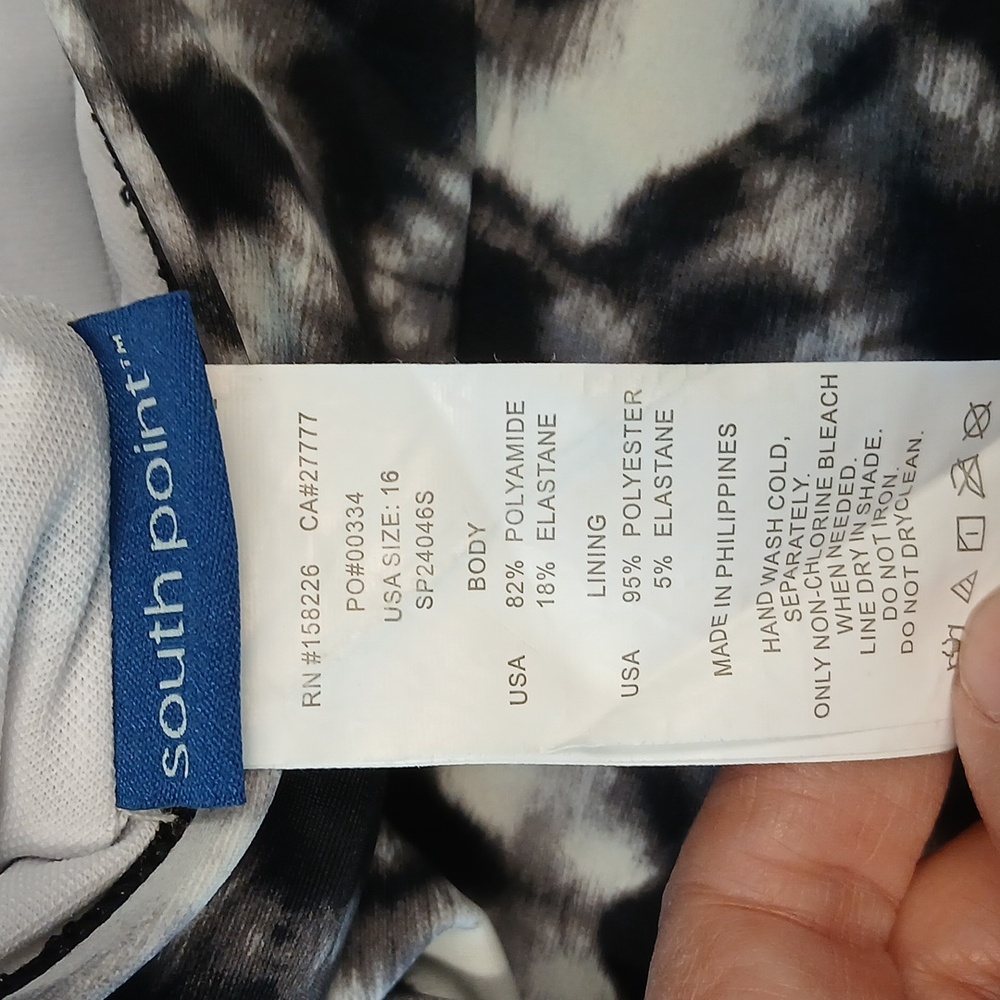 SOUTH POINT High Neck Print Tankini Top SZ 16 - Picture 5 of 5